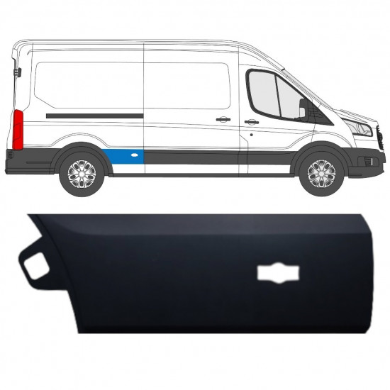 Aizmugurējā spārna sānu josla priekš Ford Transit 2014-  / LWB / Labā 11688