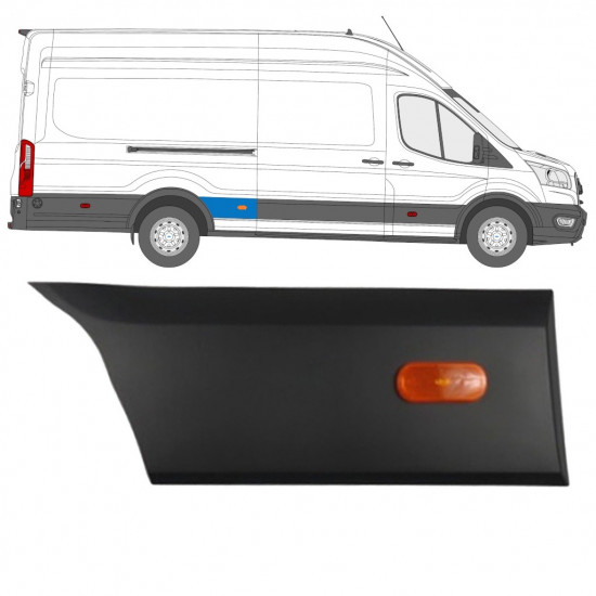 Aizmugurējā spārna sānu josla priekš Ford Transit 2014-  / LWB / Labā 11723