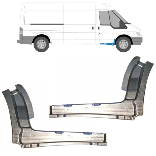 Iekšējais slieksnis priekš Ford Transit 2000-2013 / Kreisais+Labais / Komplekts 11909