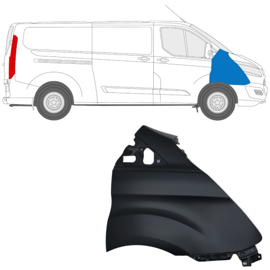 Priekšējais spārns priekš Ford Transit Custom 2013-2017 / Labā 17095