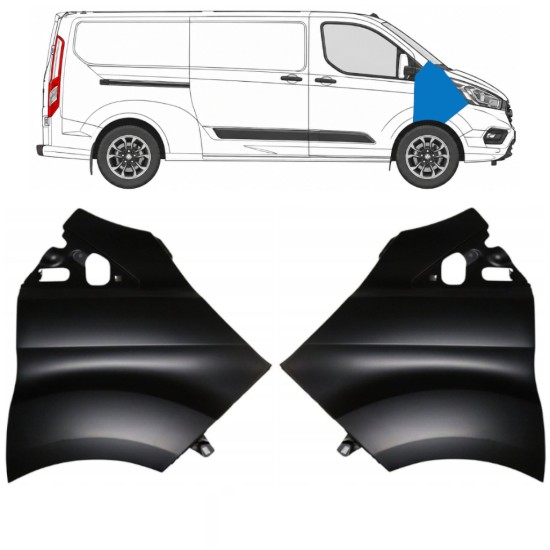 Priekšējais spārns priekš Ford Transit Custom 2017-2021 / Kreisais+Labais / Komplekts 17100