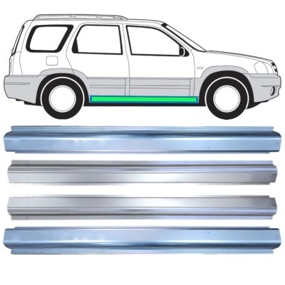 Slieksnis + iekšējais slieksnis priekš Mazda Tribute 2001-2008 / Kreisais+Labais 15599