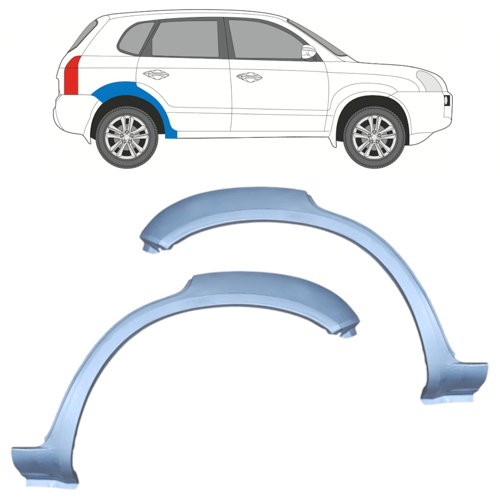 Aizmugurējā Arka Priekš Hyundai Tucson 2004-2010 / Kreisais+Labais / Komplekts 10013