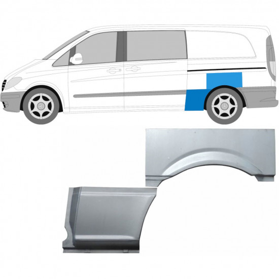 Aizmugurējā arka priekš Mercedes Vito 2003-2010 / Kreisā / Komplekts 9276