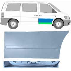 Priekšpuse durvju iekšējais un ārējais panelis priekš Mercedes Vito I W638 1996-2003 / Labā / Komplekts 12016