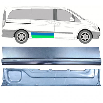 Bīdāmo durvju iekšējā un ārējā daļa priekš Mercedes Vito 2003-2014 / Labā / Komplekts 12046