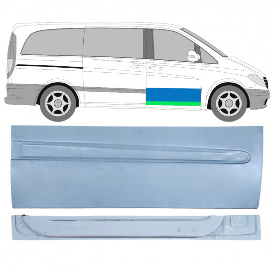 Priekšpuse durvju iekšējais un ārējais panelis priekš Mercedes Vito 2003-2014 / Labā / Komplekts 12645