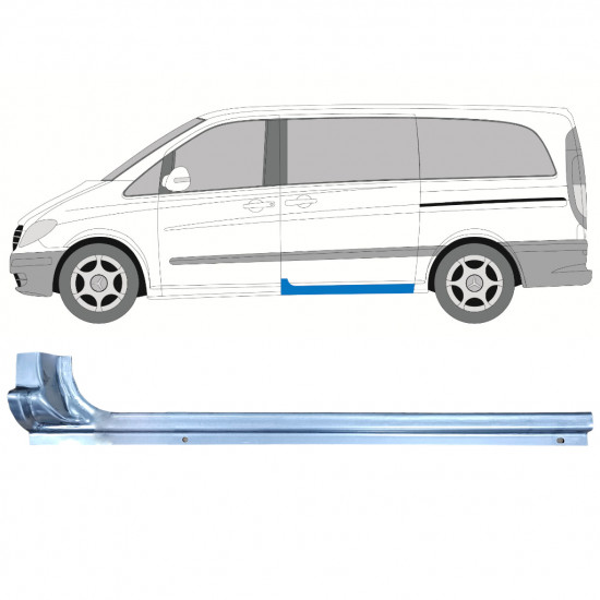 Bīdāmo durvju slieksnis priekš Mercedes Vito 2003-2014 / Kreisā 11871