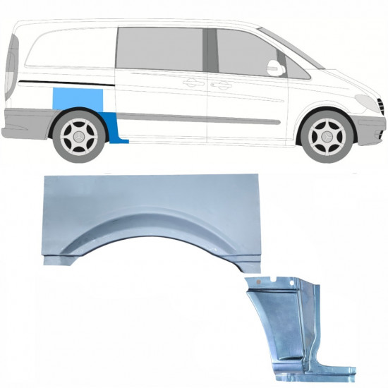 Aizmugurējā arka priekš Mercedes Vito 2003- / SWB / Labā / Komplekts 11866