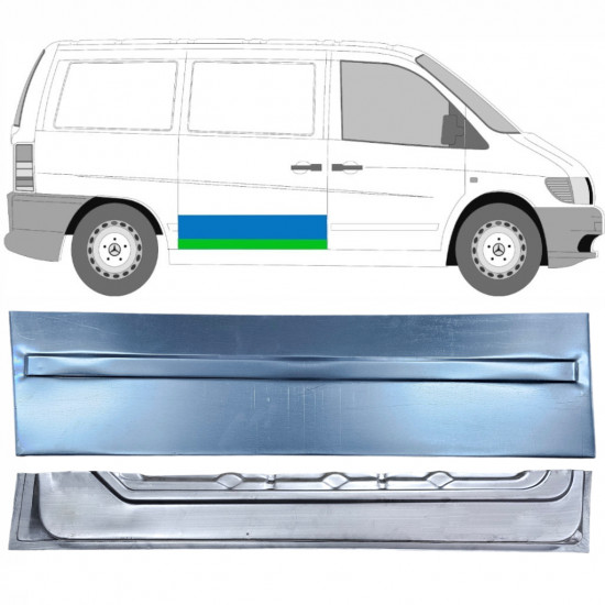 Bīdāmo durvju iekšējā un ārējā daļa priekš Mercedes Vito 1996-2003 / Labā / Komplekts 12048