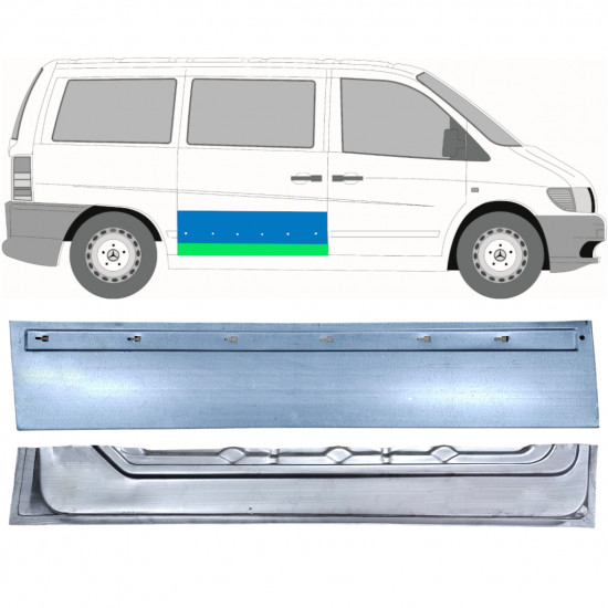 Bīdāmo durvju iekšējā un ārējā daļa priekš Mercedes Vito 1996-2003 / Labā / Komplekts 12047