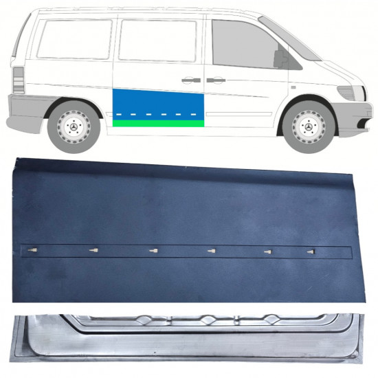 Bīdāmo durvju iekšējā un ārējā daļa priekš Mercedes Vito 1996-2003 / Labā / Komplekts 12049