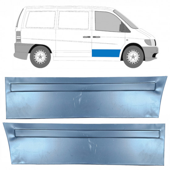 Priekšpuse durvju ārējais panelis priekš Mercedes Vito 1996-2003 / Kreisais+Labais / Komplekts 9788