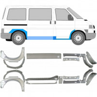 Slieksnis + priekšējā spārna daļa + aizmugurējā spārna daļa priekš VW Transporter T4 1990-  / SWB / MWB / Komplekts 7147