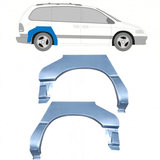 Aizmugurējā arka priekš Chrysler Voyager 1996-2001 / Kreisais+Labais / Komplekts 9967