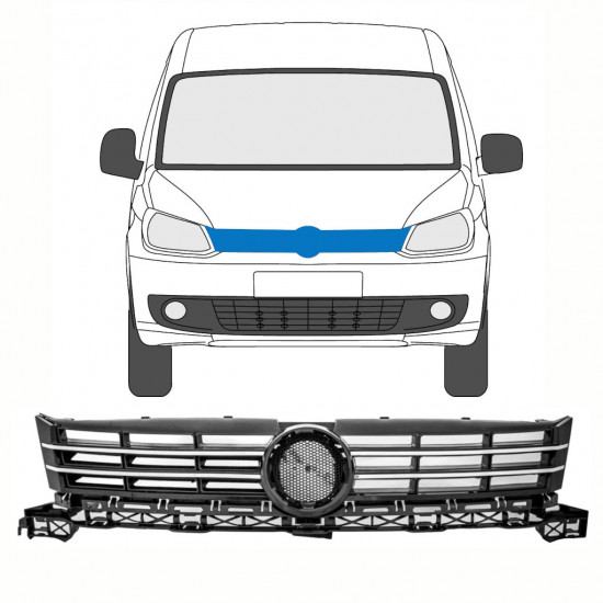 Hromēts režģis priekš Volkswagen Caddy 2010-2015 /  8415