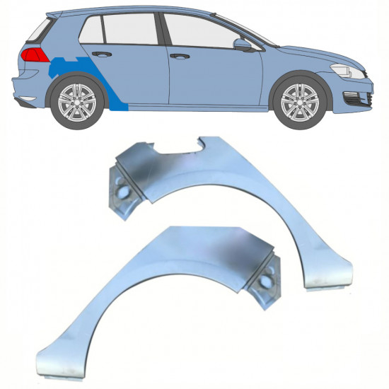 Aizmugurējā arka priekš VW Golf 7 2012- / Kreisais+Labais / Komplekts 10393