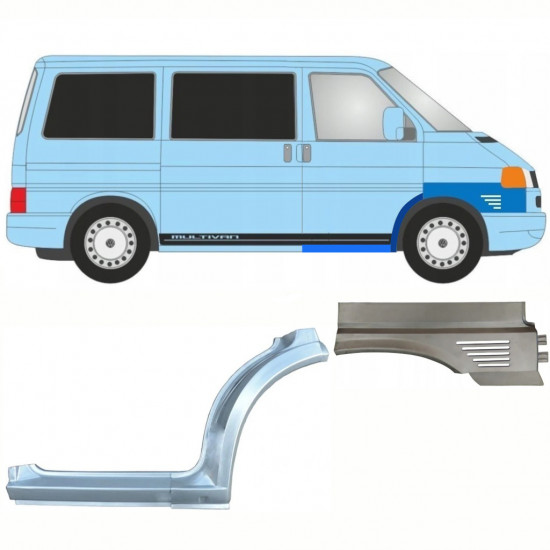 Slieksnis + priekšējā riteņa arka + priekšējā spārna daļa priekš VW Transporter T4 Caravelle 1996- / Labā / Komplekts 10043