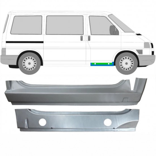 Priekšējais iekšējais un ārējais slieksnis priekš VW Transporter T4 1990-2003 / Labā / Komplekts 9905