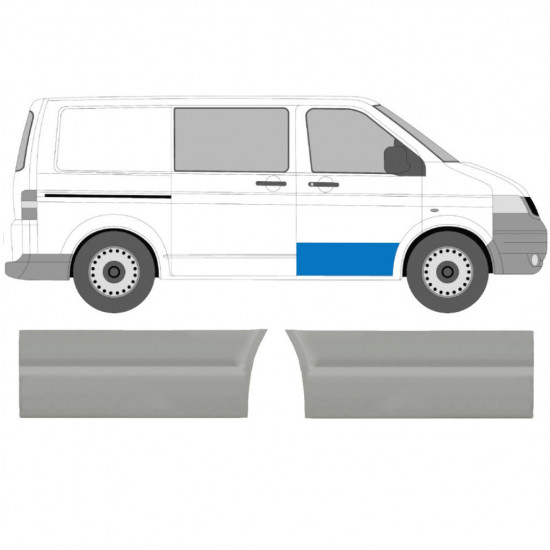 Priekšpuse durvju ārējais panelis priekš VW Transporter T5 2003-2015 / Kreisais+Labais / Komplekts 9601