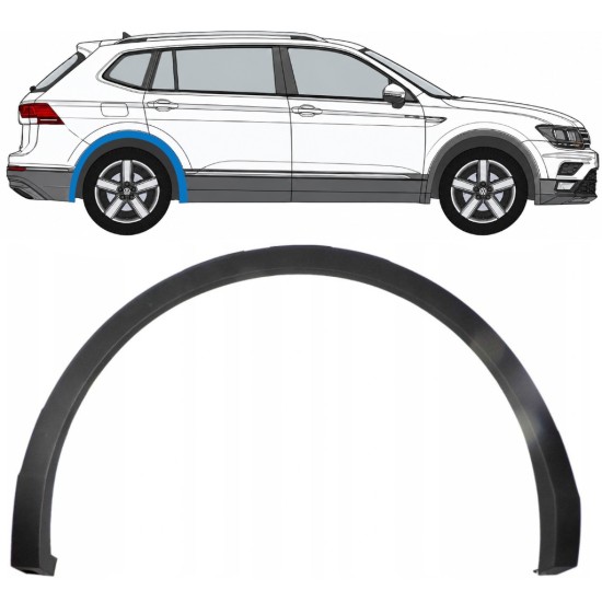 Aizmugurējā spārna sānu josla priekš Volkswagen Tiguan 2016-2024 Allspace / Labā 8193