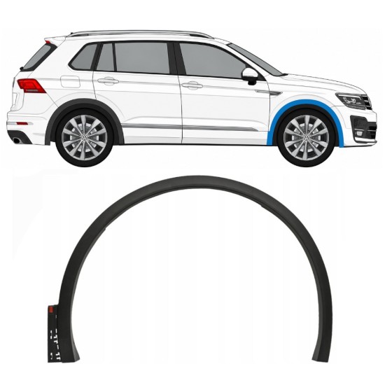 Priekšējā spārna sānu josla priekš Volkswagen Tiguan 2016-2020 R-Line / Labā 14861