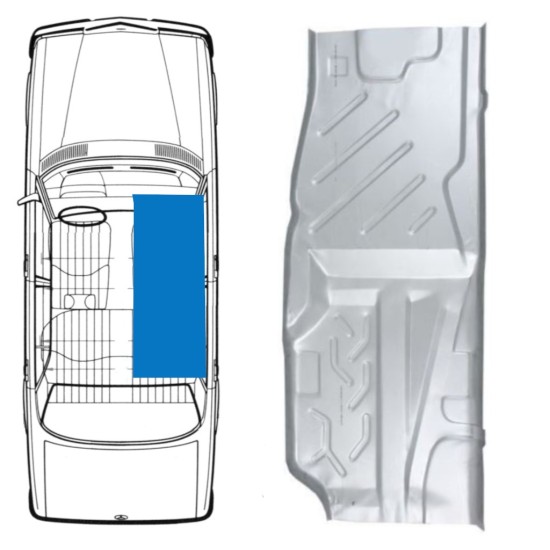 Apakšējā plāksne priekš Mercedes W123 1975-1985 / Labā 16050