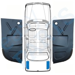 Bagāžas nodalījuma apakšējā plāksne priekš Mercedes W123 1975-1985 / Kreisais+Labais / Komplekts 10353