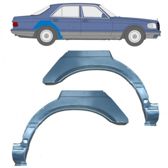 Aizmugurējā arka priekš Mercedes S-class 1979-1991 / Kreisais+Labais / Komplekts 9644