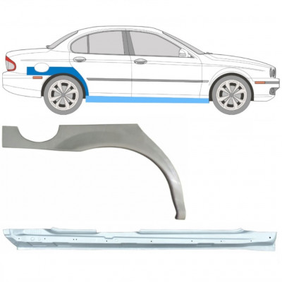 Slieksnis + aizmugurējā spārna daļa priekš Jaguar X-Type 2001-2009 / Labā / Komplekts 12620
