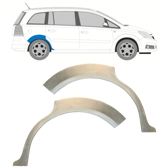 Aizmugurējā arka priekš Opel Zafira B 2005-2012 / Kreisais+Labais / Komplekts 14758