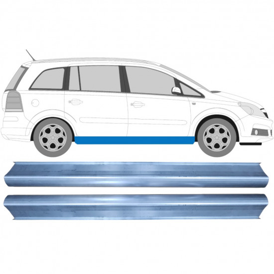 Slieksnis priekš Opel Zafira 2005-2012 / Kreisais = Labais (simetrisks) / Komplekts 9651