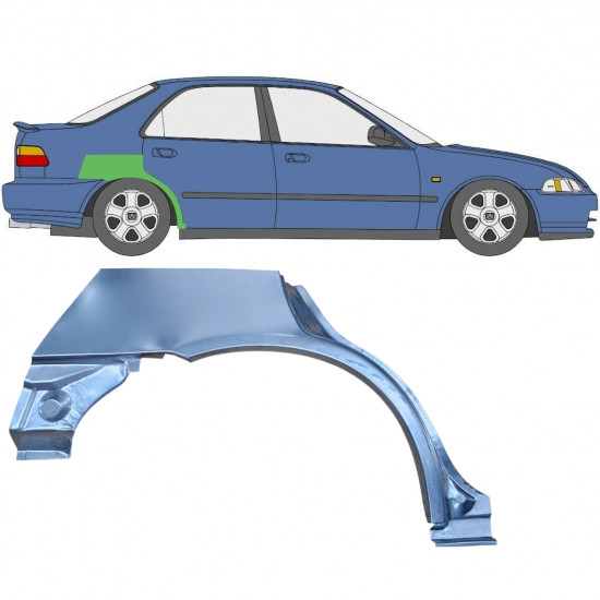 Aizmugurējā arka priekš Honda Civic 1991-1995 / Labā 6648